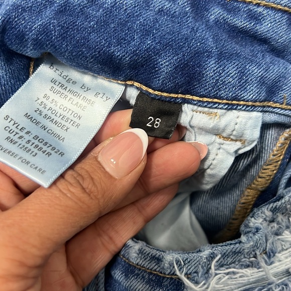 Buckle Bridge by Gly ultra high rise super flare jeans / size 28 - Picture 11 of 12